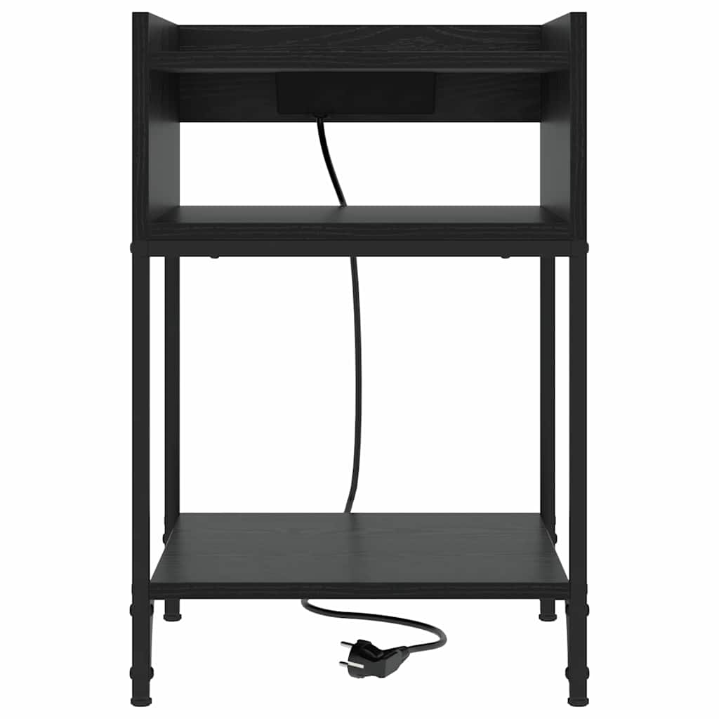 vidaXL Szafka Nocna Czarny Dąb 40 x 40 x 61 cm Materiał drewnopochodny