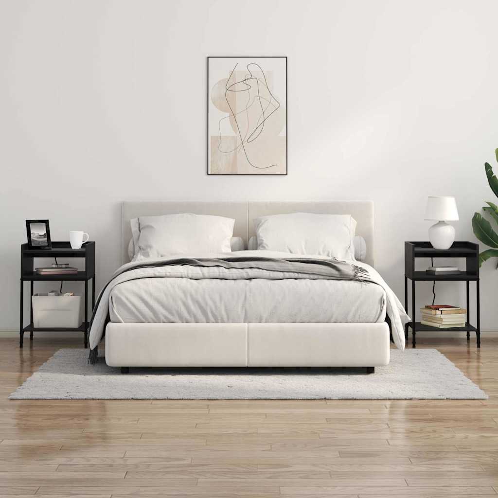 vidaXL Szafka Nocna z półką 2 pcs Czarny Dąb 40 x 40 x 61 cm