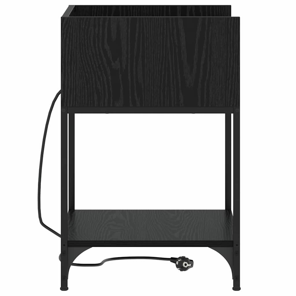vidaXL Szafka Nocna z półką 2 pcs Czarny Dąb 40 x 40 x 61 cm