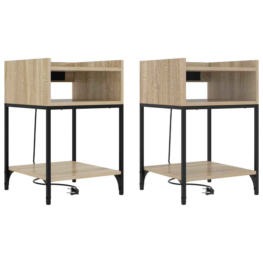 vidaXL Szafka Nocna z półką 2 pcs Dąb Sonoma 40 x 40 x 61 cm