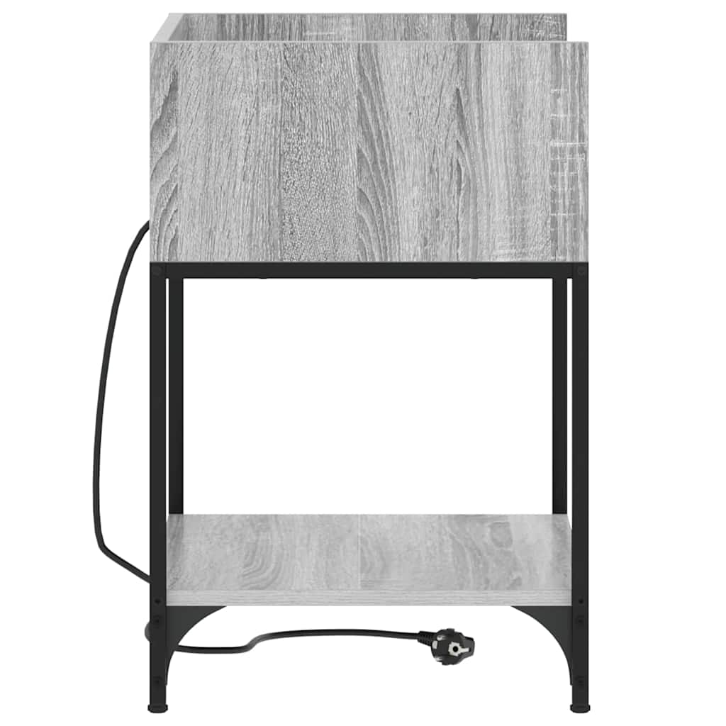 vidaXL Szafka Nocna z półką 2 pcs Szary Sonoma 40 x 40 x 61 cm