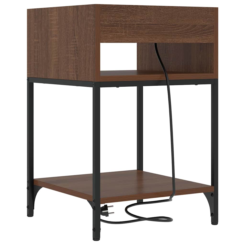 vidaXL Szafka Nocna z półką 2 pcs Brązowy dąb 40 x 40 x 61 cm