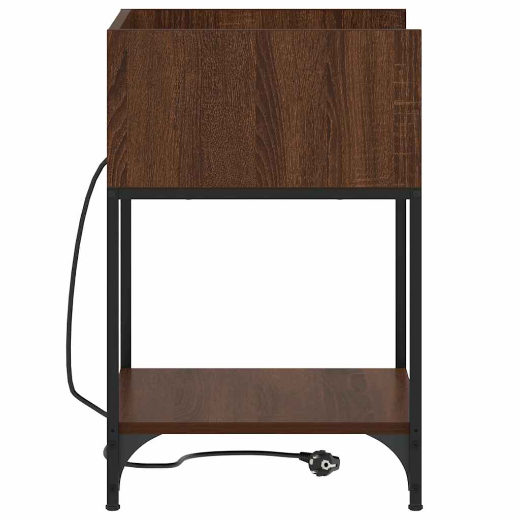 vidaXL Szafka Nocna z półką 2 pcs Brązowy dąb 40 x 40 x 61 cm