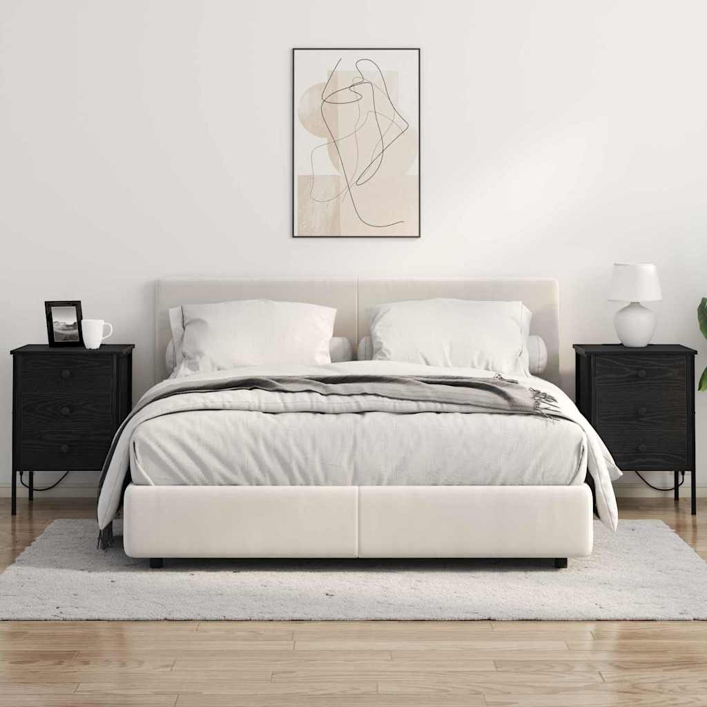 vidaXL Szafka Nocna z szufladą 2 pcs Czarny Dąb 42 x 41 x 61 cm