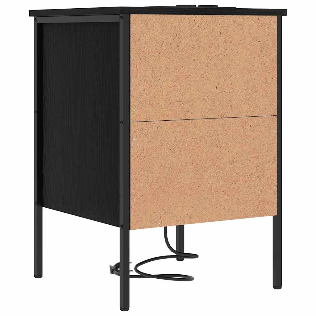 vidaXL Szafka Nocna z szufladą 2 pcs Czarny Dąb 42 x 41 x 61 cm