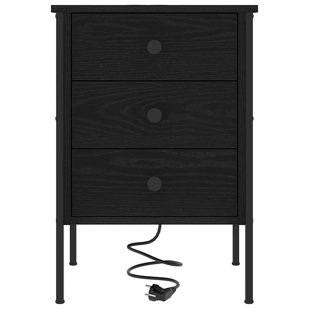 vidaXL Szafka Nocna z szufladą 2 pcs Czarny Dąb 42 x 41 x 61 cm