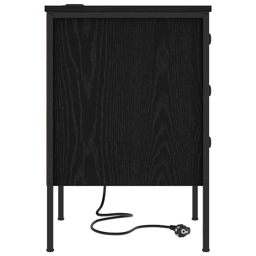 vidaXL Szafka Nocna z szufladą 2 pcs Czarny Dąb 42 x 41 x 61 cm