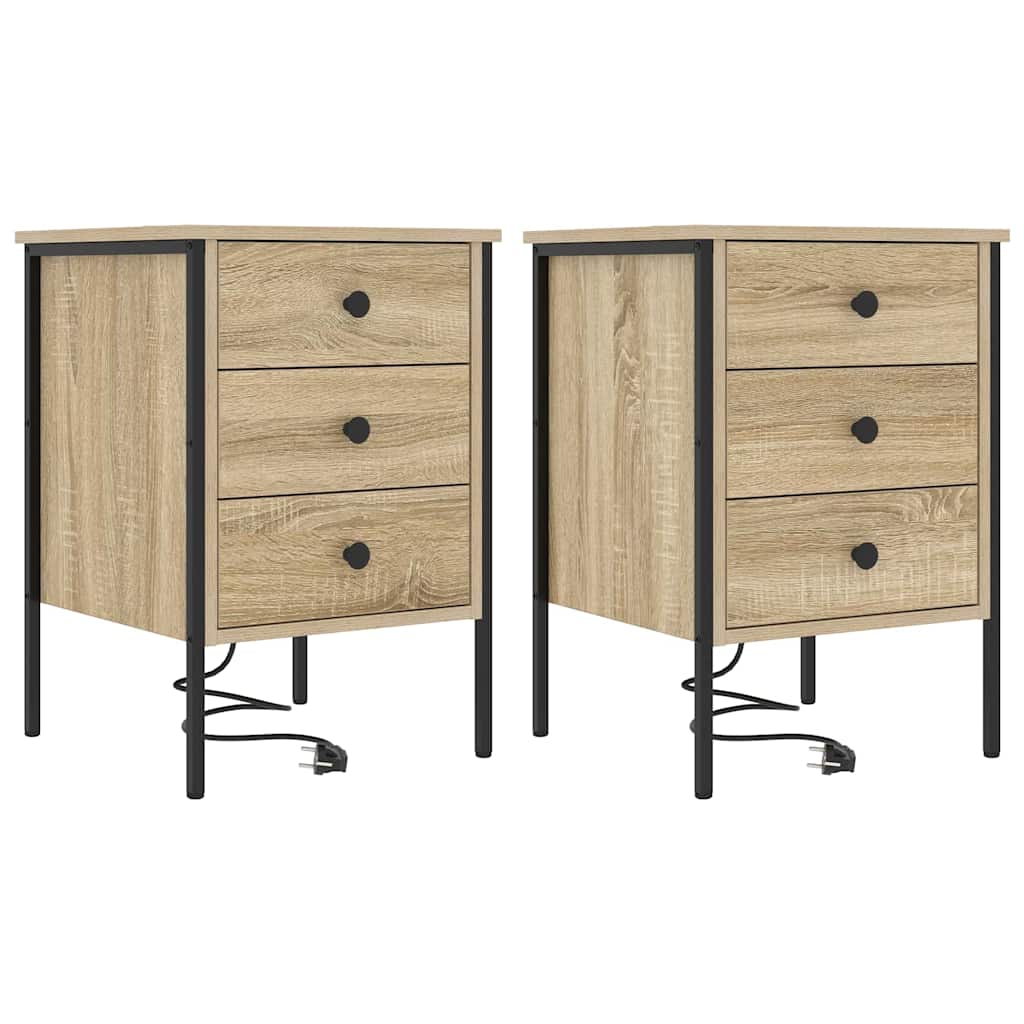 vidaXL Szafka Nocna z szufladą 2 pcs Dąb Sonoma 42 x 41 x 61 cm