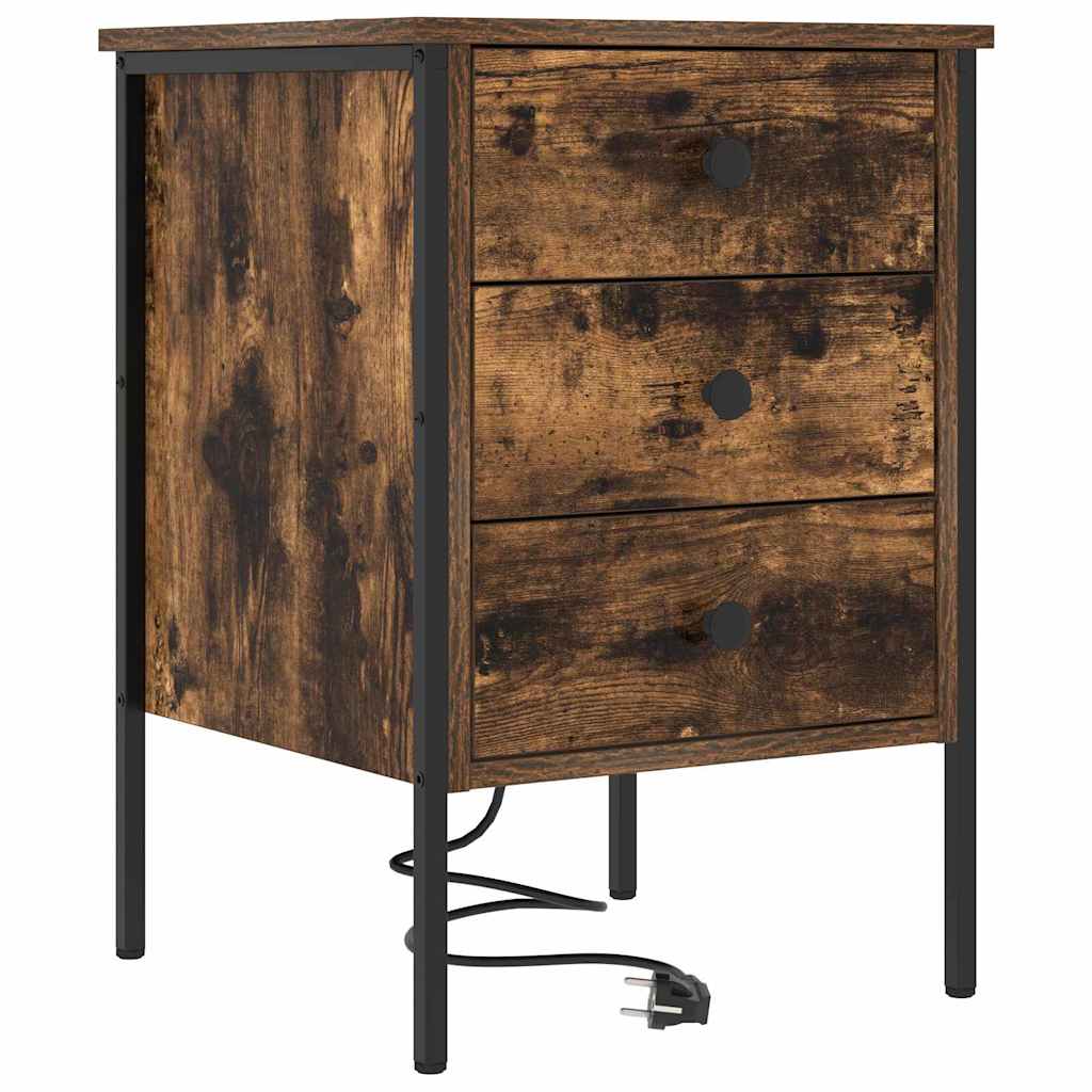 vidaXL Szafka Nocna z szufladą 2 pcs Dąb wędzony 42 x 41 x 61 cm