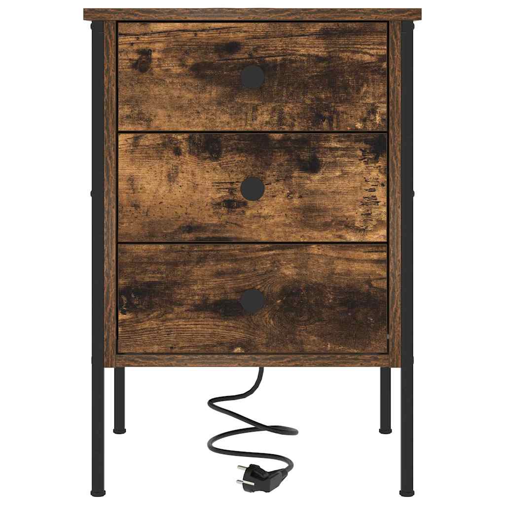 vidaXL Szafka Nocna z szufladą 2 pcs Dąb wędzony 42 x 41 x 61 cm