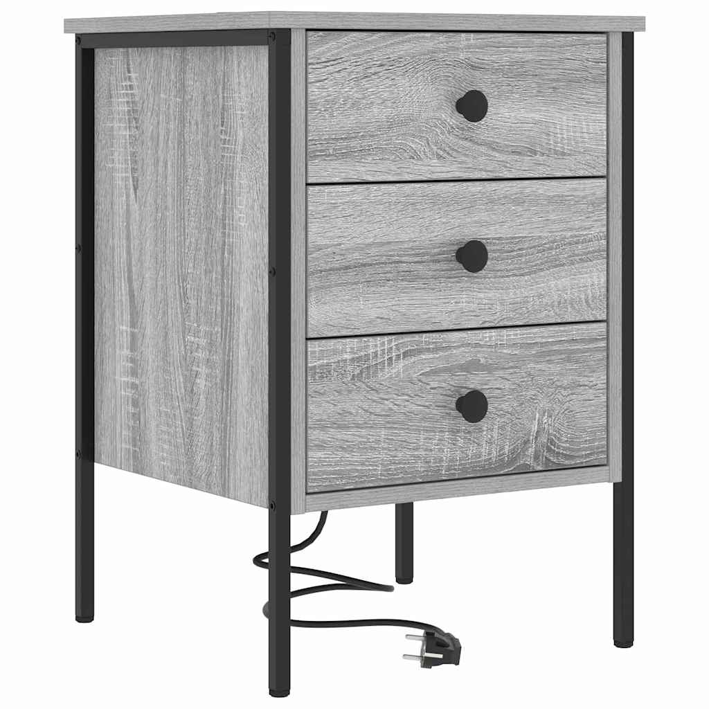 vidaXL Szafka Nocna z szufladą 2 pcs Szary Sonoma 42 x 41 x 61 cm