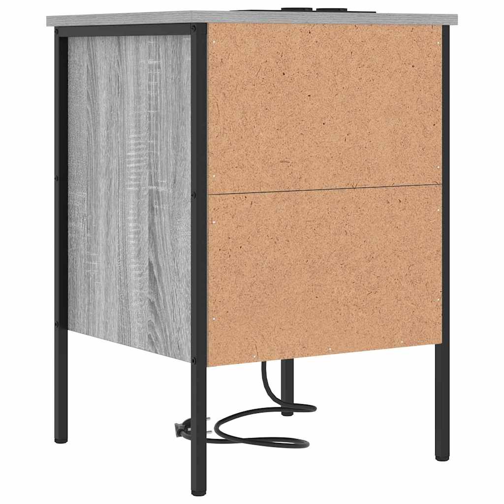 vidaXL Szafka Nocna z szufladą 2 pcs Szary Sonoma 42 x 41 x 61 cm