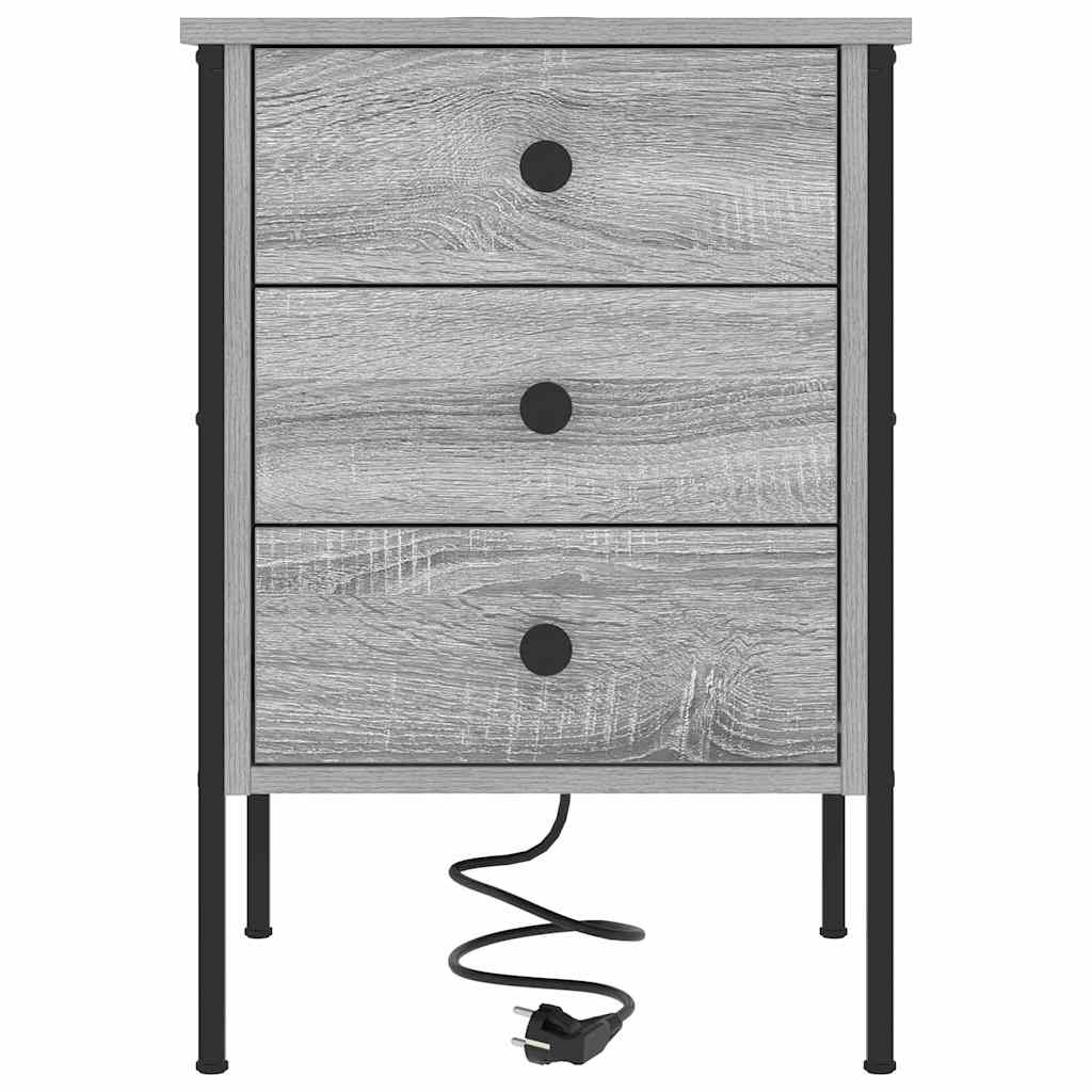 vidaXL Szafka Nocna z szufladą 2 pcs Szary Sonoma 42 x 41 x 61 cm
