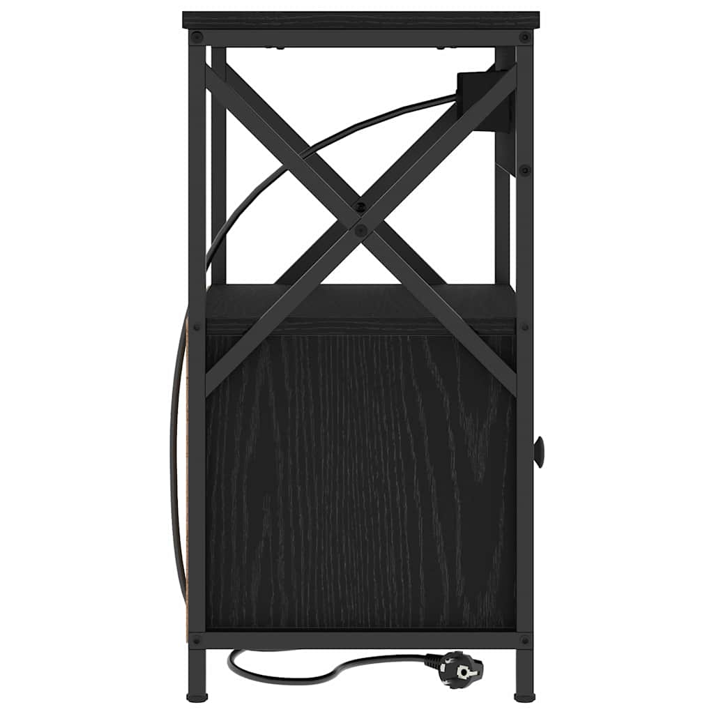vidaXL Szafka Nocna z szufladą 2 pcs Czarny Dąb 40 x 31 x 60 cm
