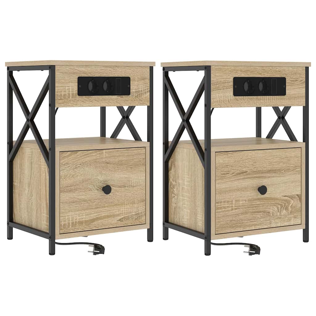 vidaXL Szafka Nocna z szufladą 2 pcs Dąb Sonoma 40 x 31 x 60 cm