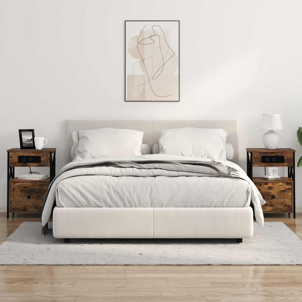 vidaXL Szafka Nocna z szufladą 2 pcs Dąb wędzony 40 x 31 x 60 cm