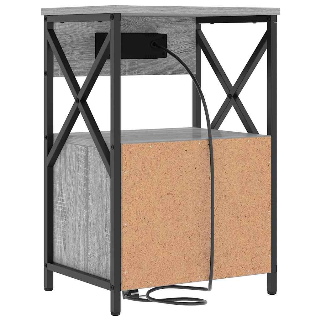 vidaXL Szafka Nocna z szufladą 2 pcs Szary Sonoma 40 x 31 x 60 cm