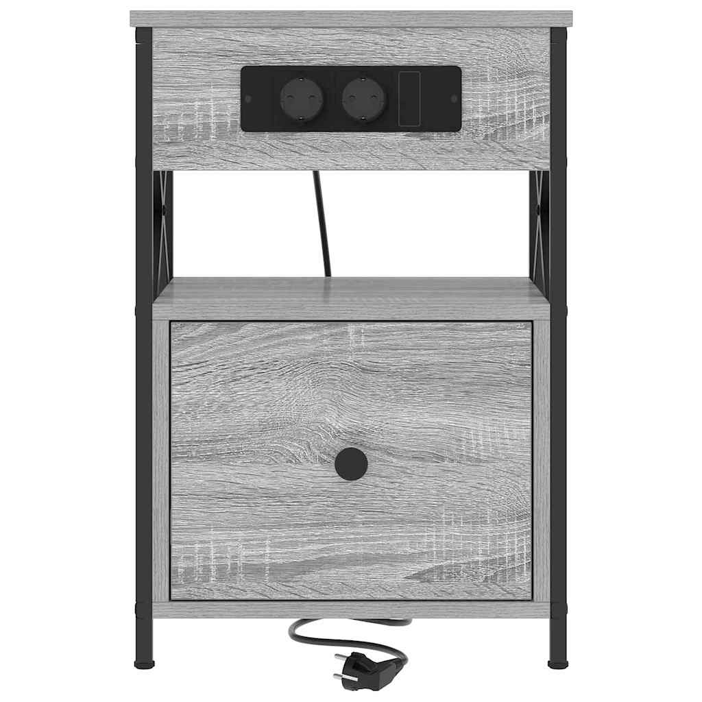 vidaXL Szafka Nocna z szufladą 2 pcs Szary Sonoma 40 x 31 x 60 cm