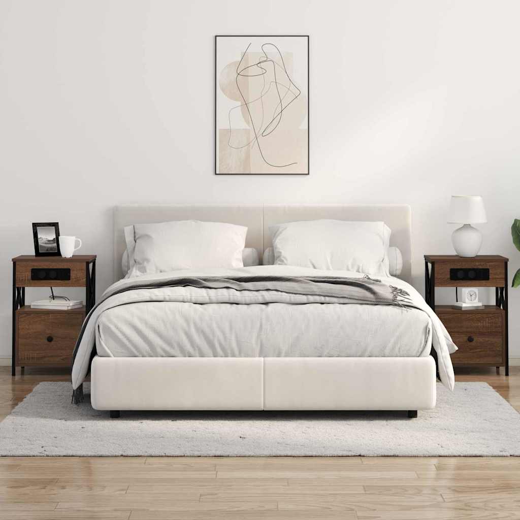 vidaXL Szafka Nocna z szufladą 2 pcs Brązowy dąb 40 x 31 x 60 cm