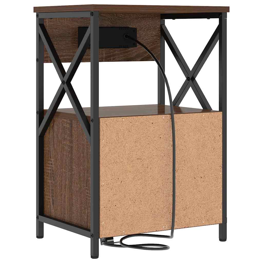 vidaXL Szafka Nocna z szufladą 2 pcs Brązowy dąb 40 x 31 x 60 cm