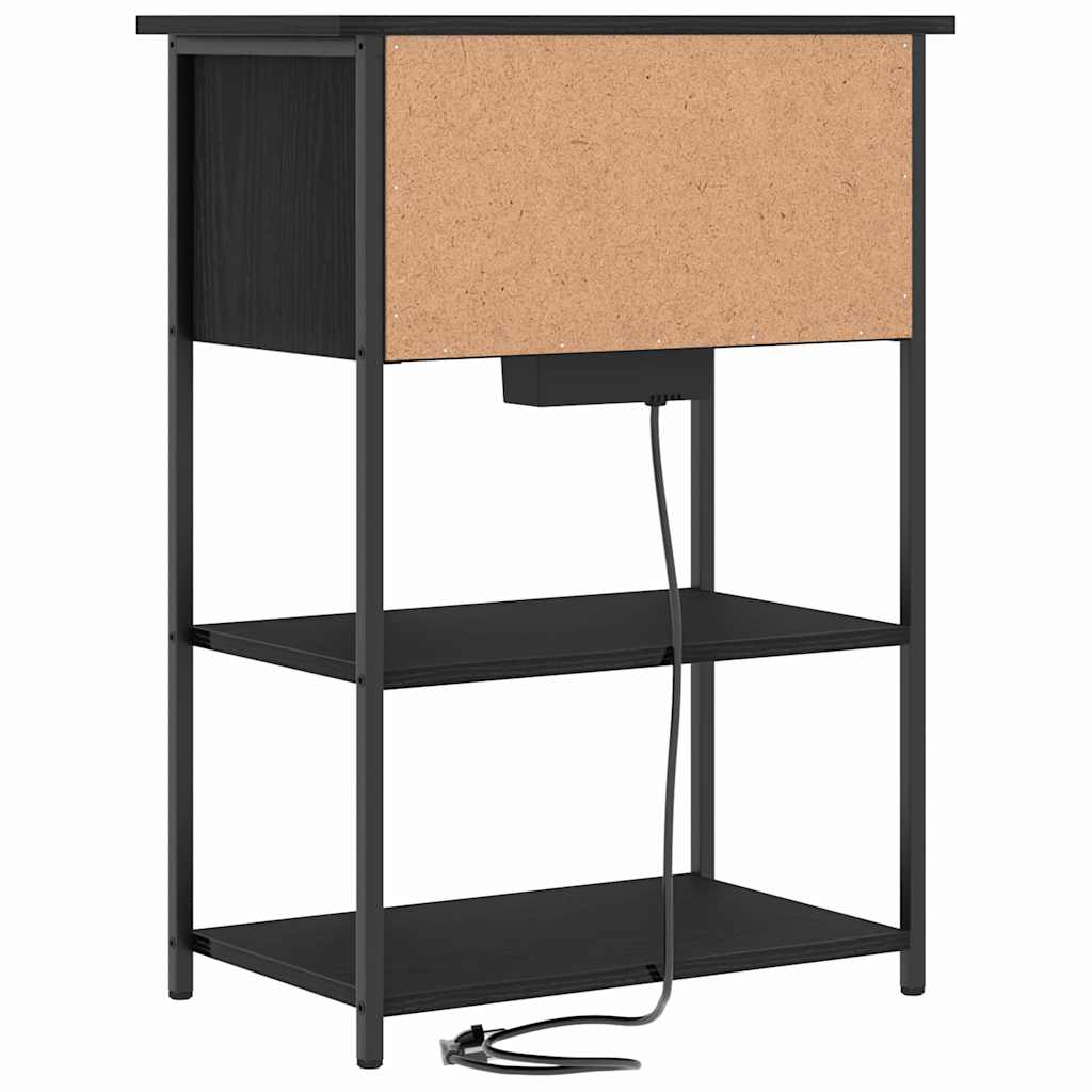 vidaXL Szafka Nocna Czarny Dąb 55 x 31 x 76 cm Materiał drewnopochodny