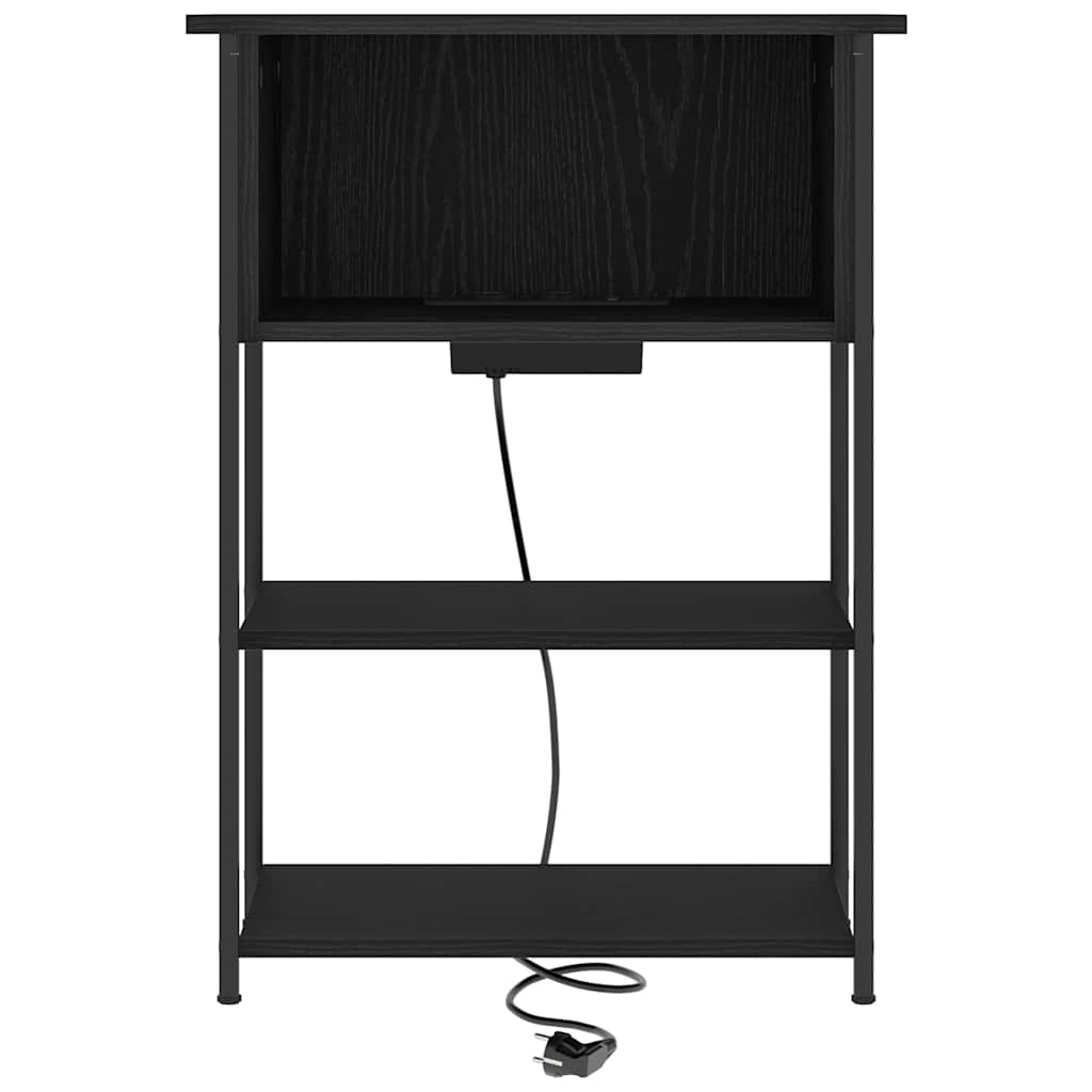 vidaXL Szafka Nocna Czarny Dąb 55 x 31 x 76 cm Materiał drewnopochodny