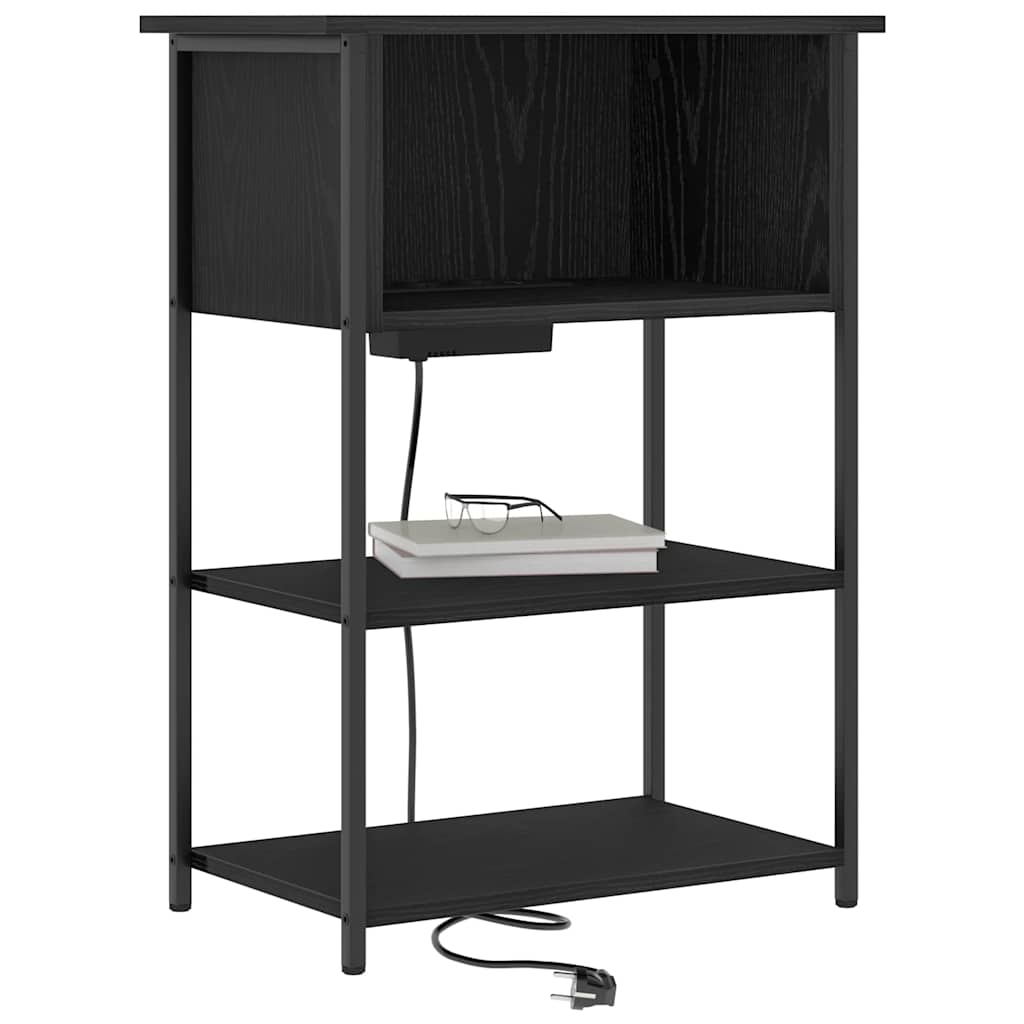 vidaXL Szafka Nocna Czarny Dąb 55 x 31 x 76 cm Materiał drewnopochodny
