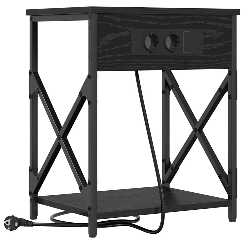 vidaXL Szafka Nocna Czarny Dąb 41 x 31 x 51 cm Materiał drewnopochodny