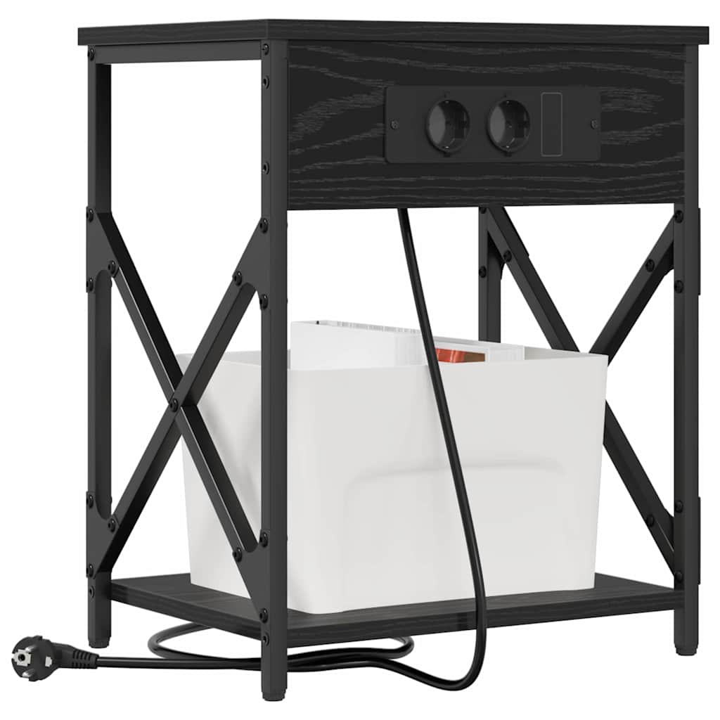 vidaXL Szafka Nocna Czarny Dąb 41 x 31 x 51 cm Materiał drewnopochodny