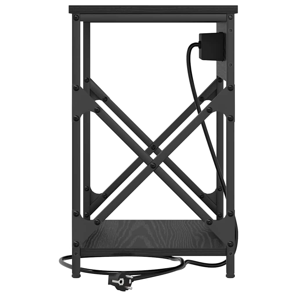 vidaXL Szafka Nocna Czarny Dąb 41 x 31 x 51 cm Materiał drewnopochodny