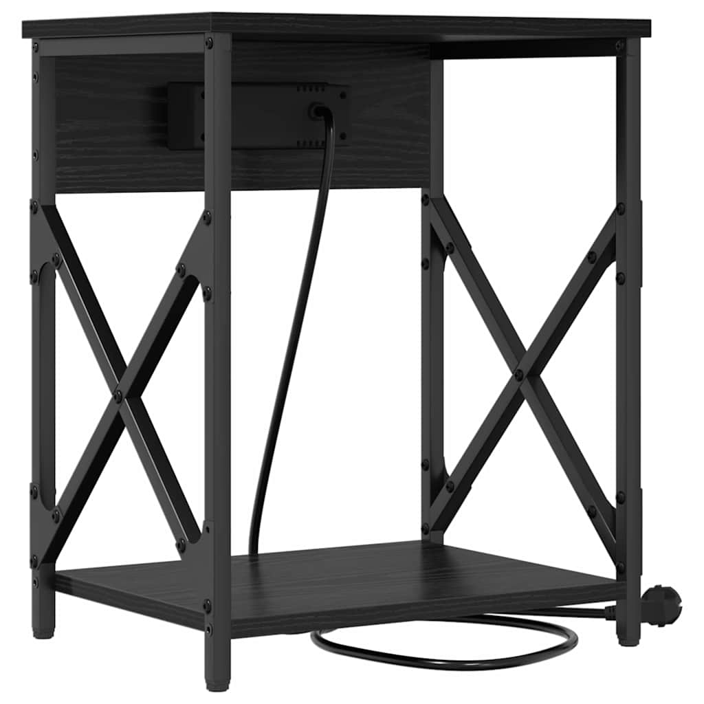 vidaXL Szafka Nocna 2 pcs Czarny Dąb 41 x 31 x 51 cm