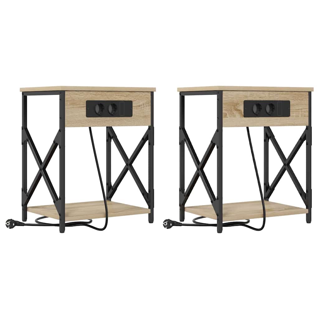 vidaXL Szafka Nocna 2 pcs Dąb Sonoma 41 x 31 x 51 cm