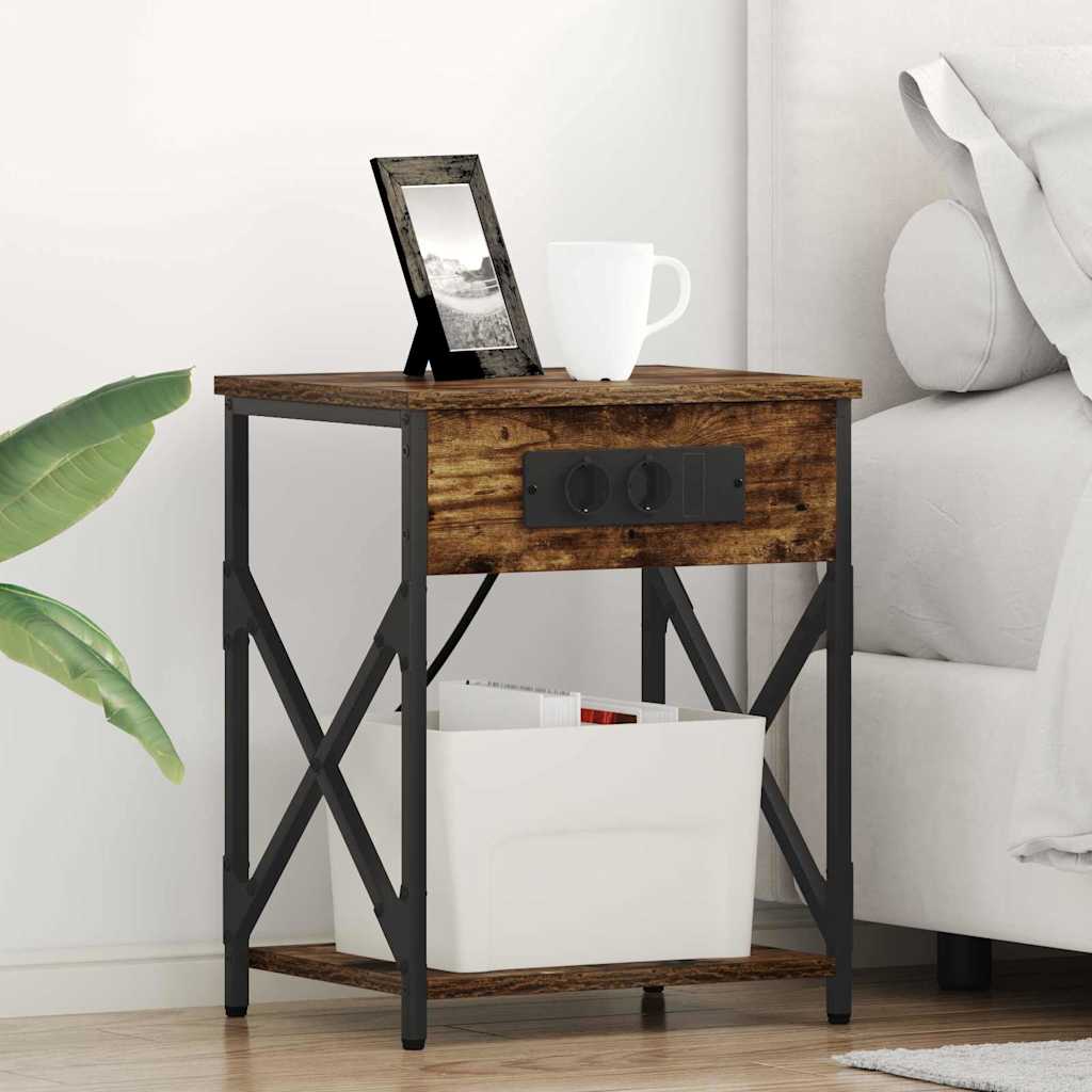 vidaXL Szafka Nocna 2 pcs Dąb wędzony 41 x 31 x 51 cm