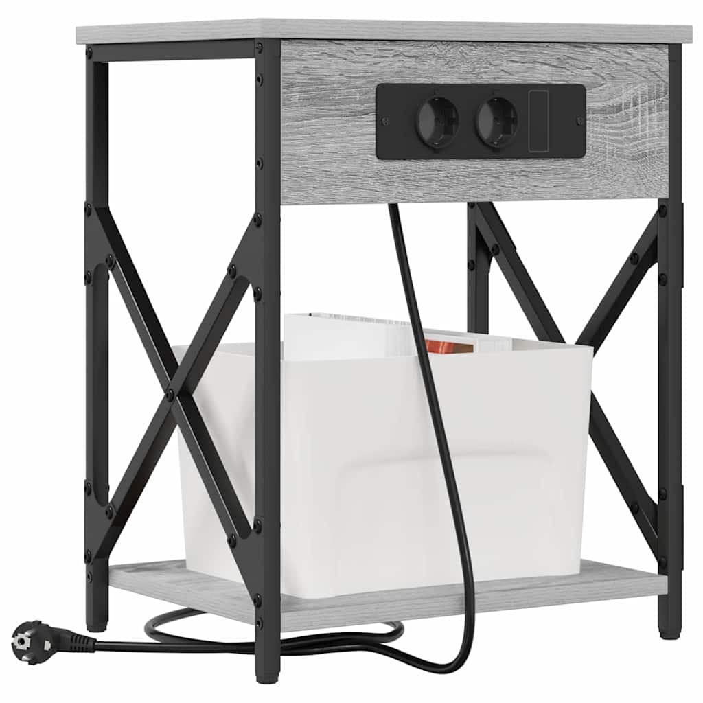 vidaXL Szafka Nocna Szary Sonoma 41 x 31 x 51 cm