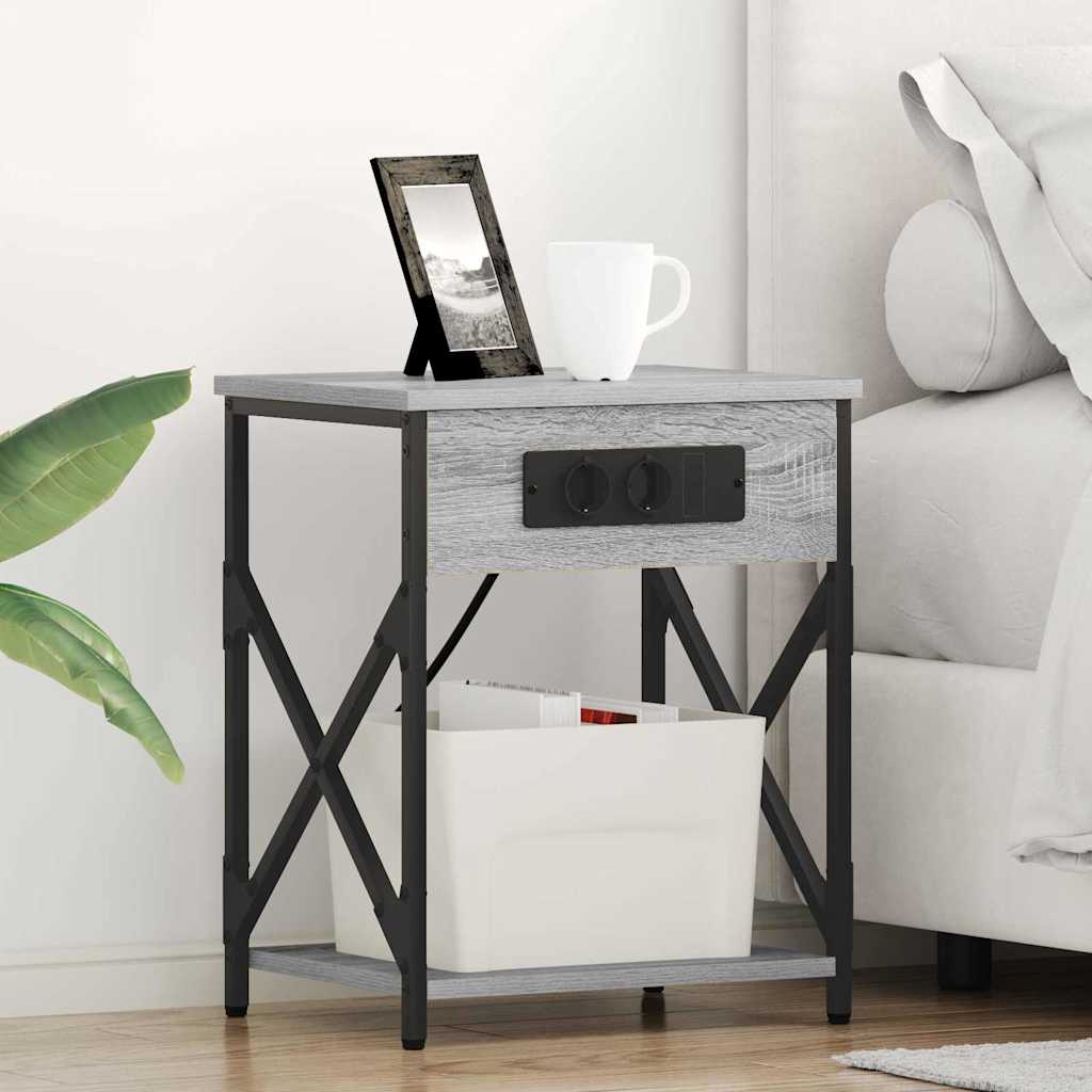 vidaXL Szafka Nocna 2 pcs Szary Sonoma 41 x 31 x 51 cm