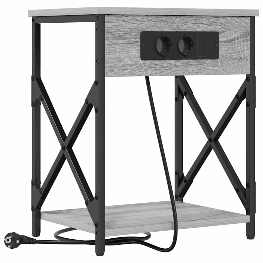 vidaXL Szafka Nocna 2 pcs Szary Sonoma 41 x 31 x 51 cm