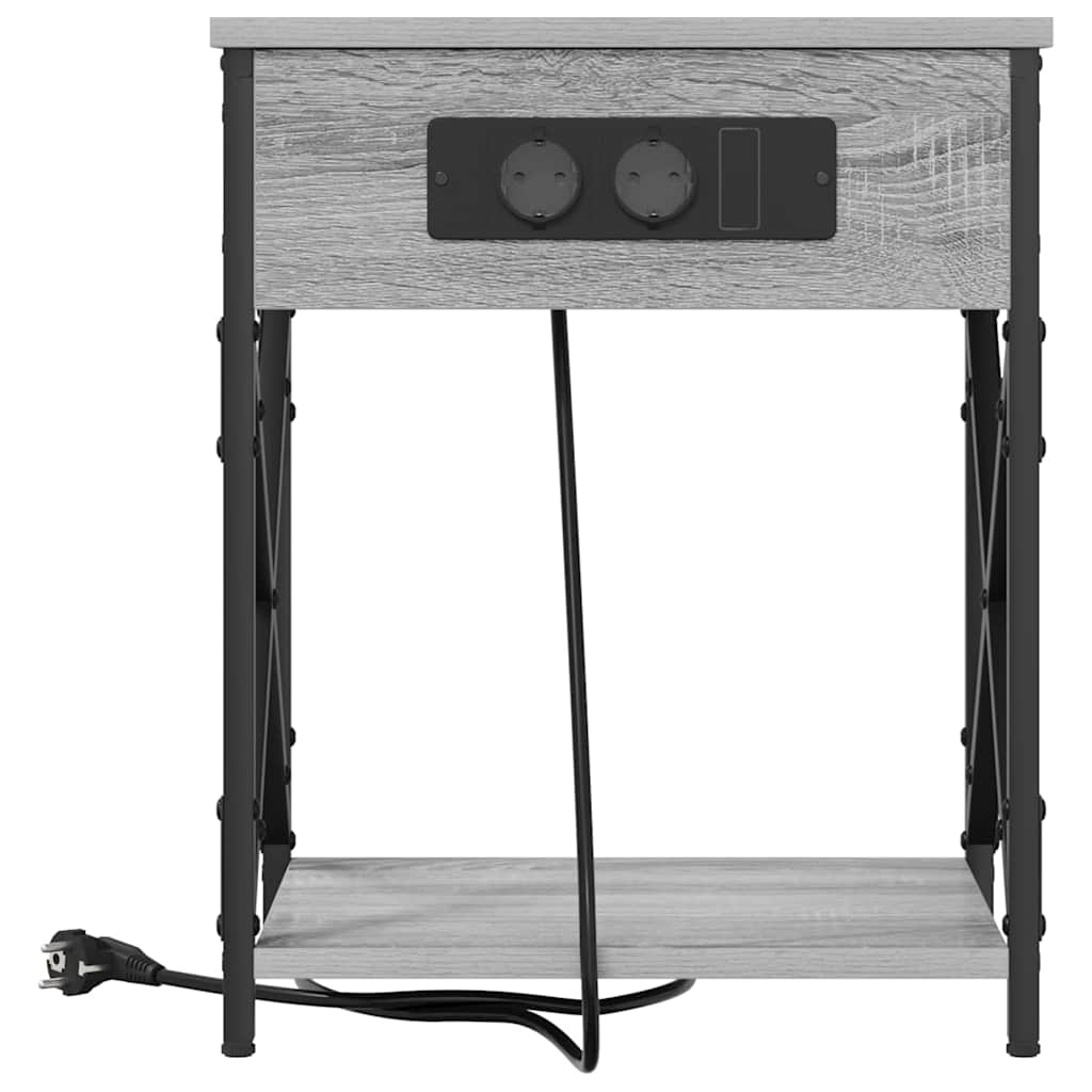 vidaXL Szafka Nocna 2 pcs Szary Sonoma 41 x 31 x 51 cm