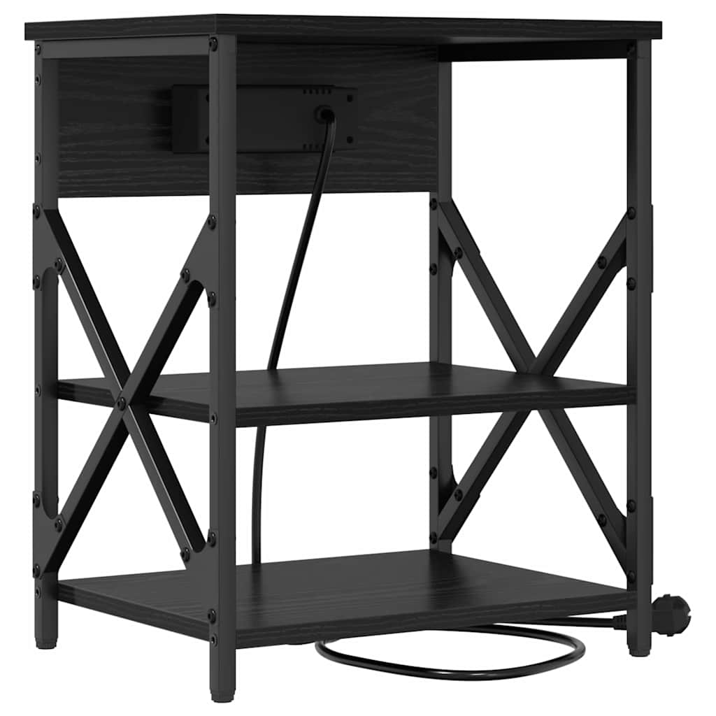 vidaXL Szafka Nocna Czarny Dąb 41 x 31 x 51 cm Materiał drewnopochodny