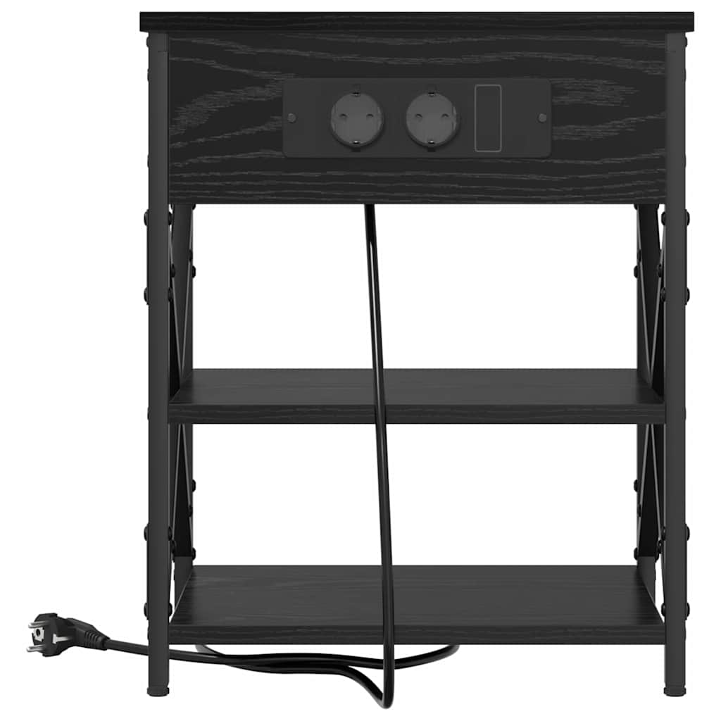 vidaXL Szafka Nocna Czarny Dąb 41 x 31 x 51 cm Materiał drewnopochodny