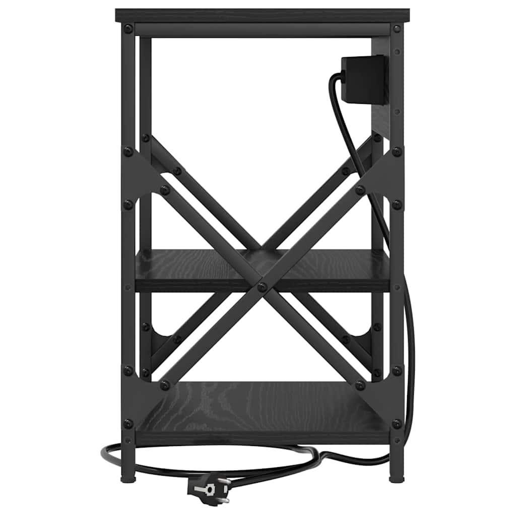 vidaXL Szafka Nocna Czarny Dąb 41 x 31 x 51 cm Materiał drewnopochodny