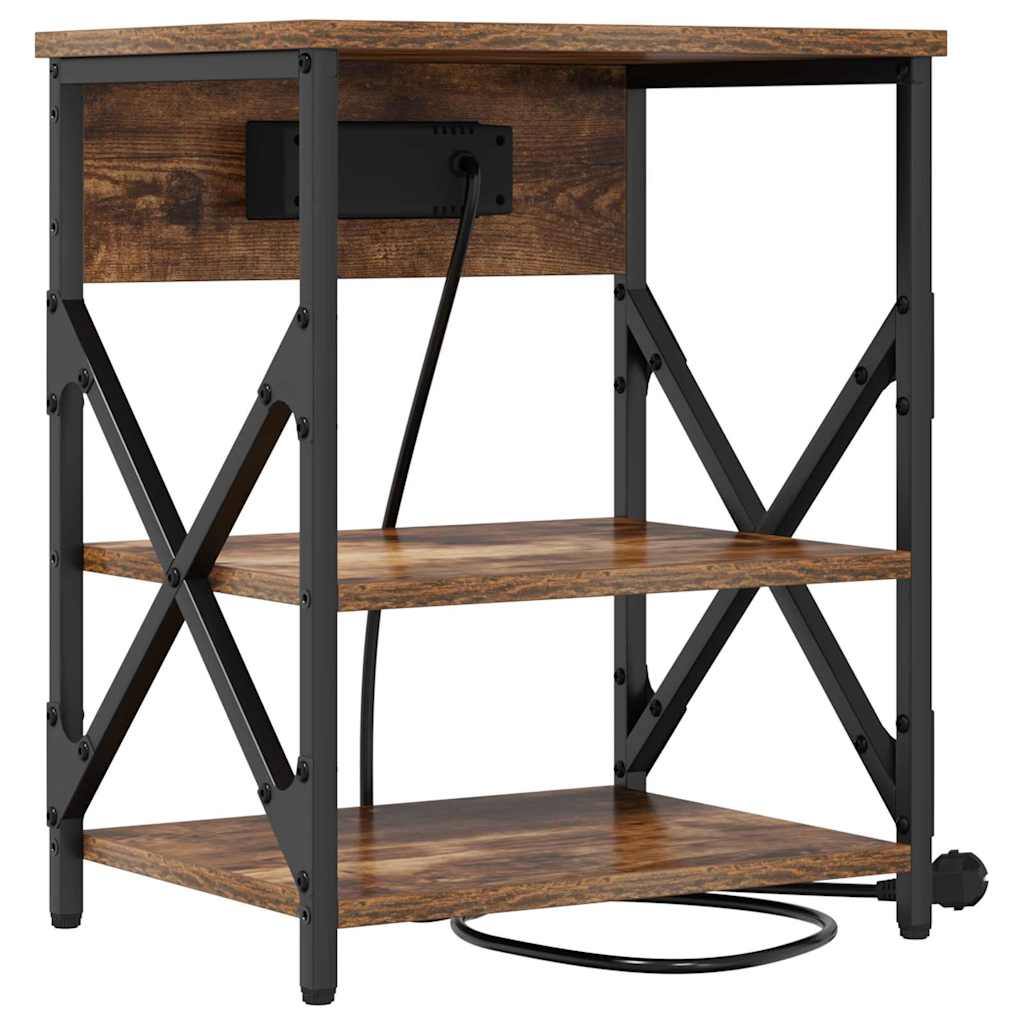 vidaXL Szafka Nocna z półką 2 pcs Dąb wędzony 41 x 31 x 51 cm