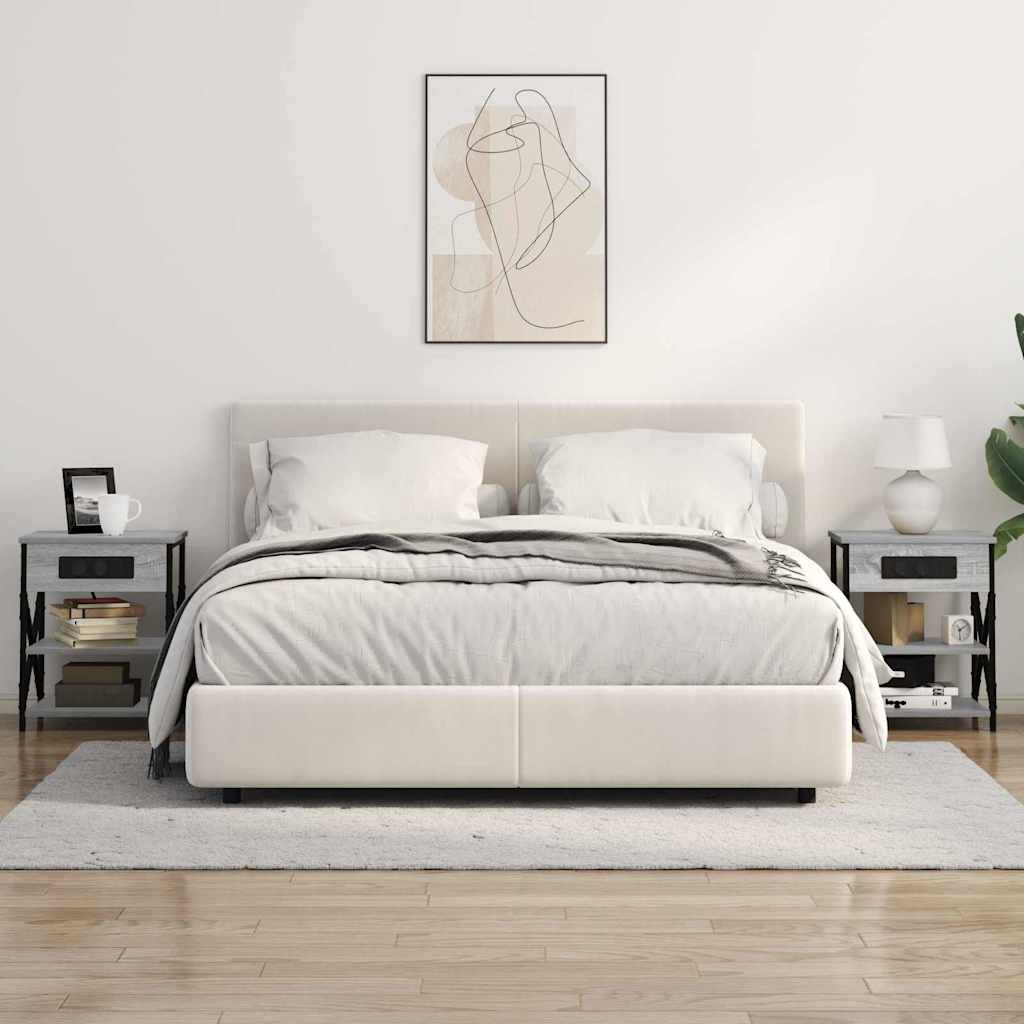 vidaXL Szafka Nocna z półką 2 pcs Szary Sonoma 41 x 31 x 51 cm
