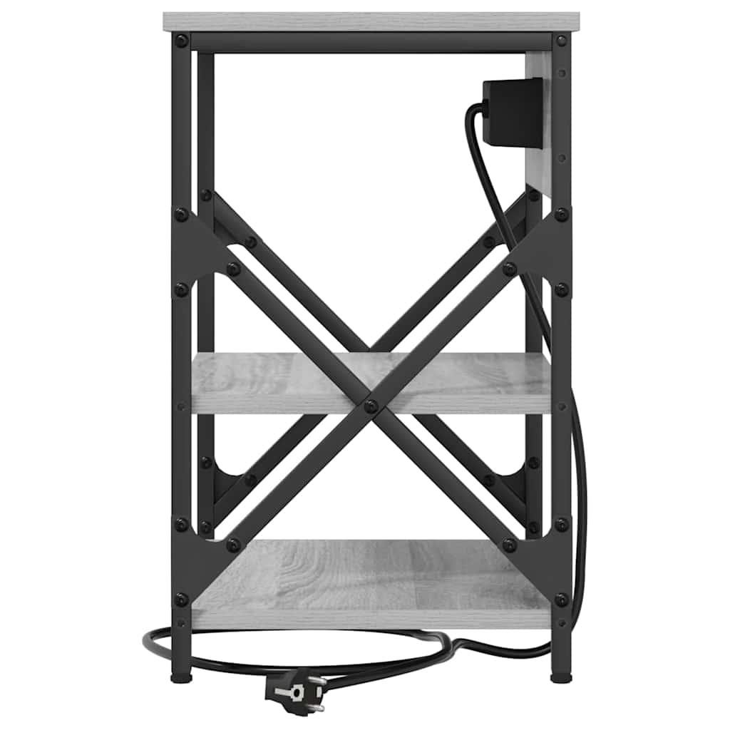 vidaXL Szafka Nocna z półką 2 pcs Szary Sonoma 41 x 31 x 51 cm