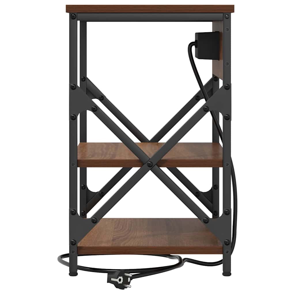 vidaXL Szafka Nocna z półką 2 pcs Brązowy dąb 41 x 31 x 51 cm