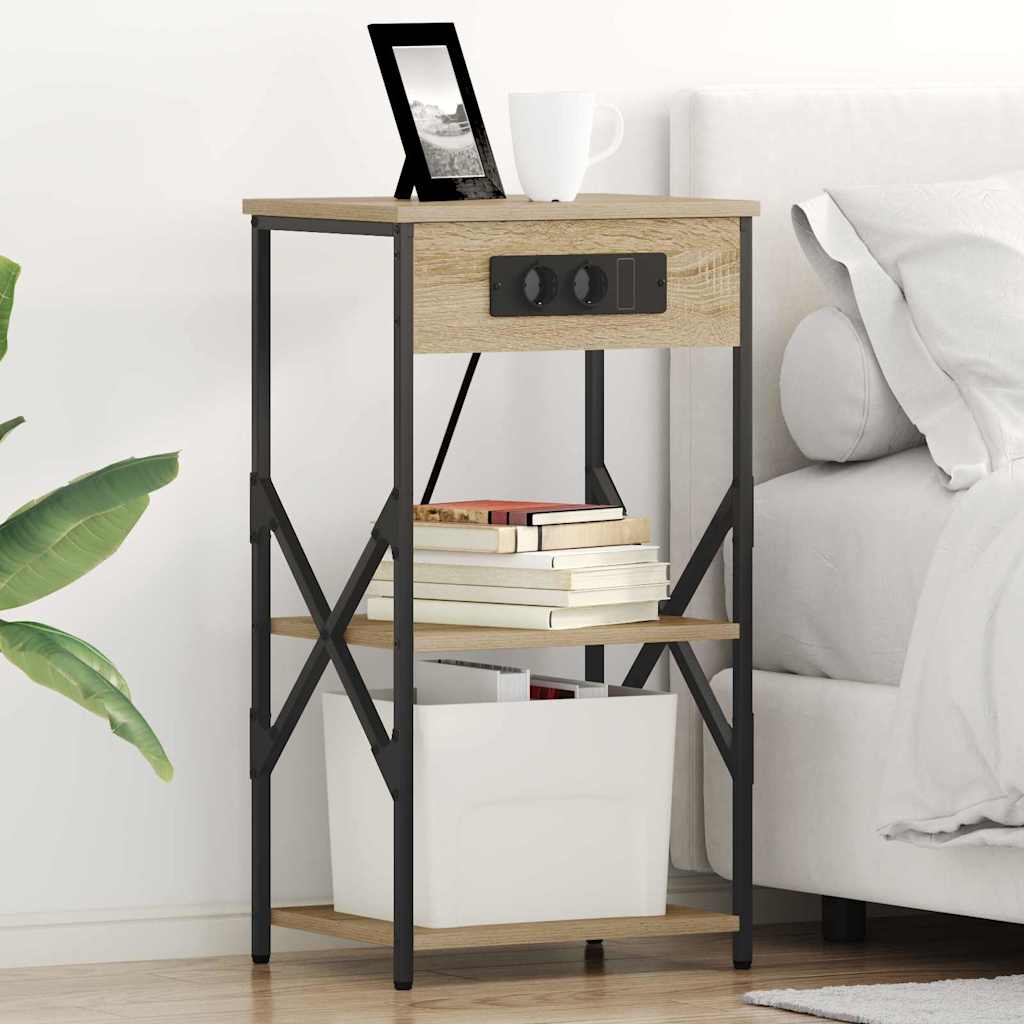 vidaXL Szafka Nocna z półką 2 pcs Dąb Sonoma 41 x 31 x 76 cm