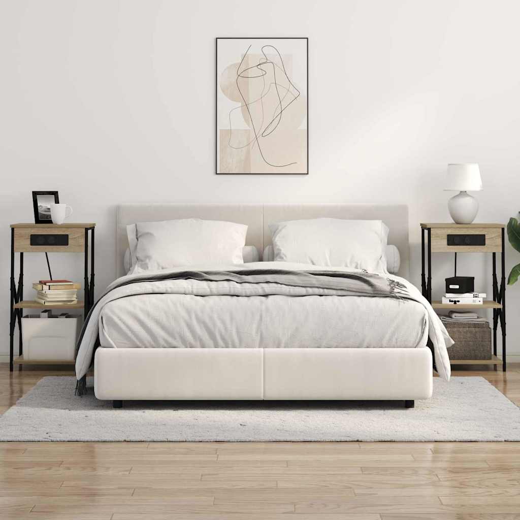 vidaXL Szafka Nocna z półką 2 pcs Dąb Sonoma 41 x 31 x 76 cm