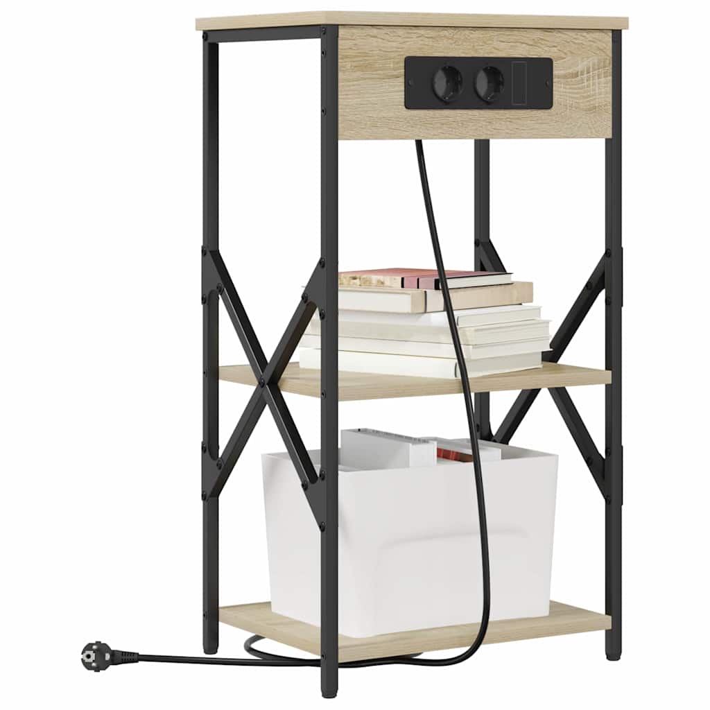 vidaXL Szafka Nocna z półką 2 pcs Dąb Sonoma 41 x 31 x 76 cm