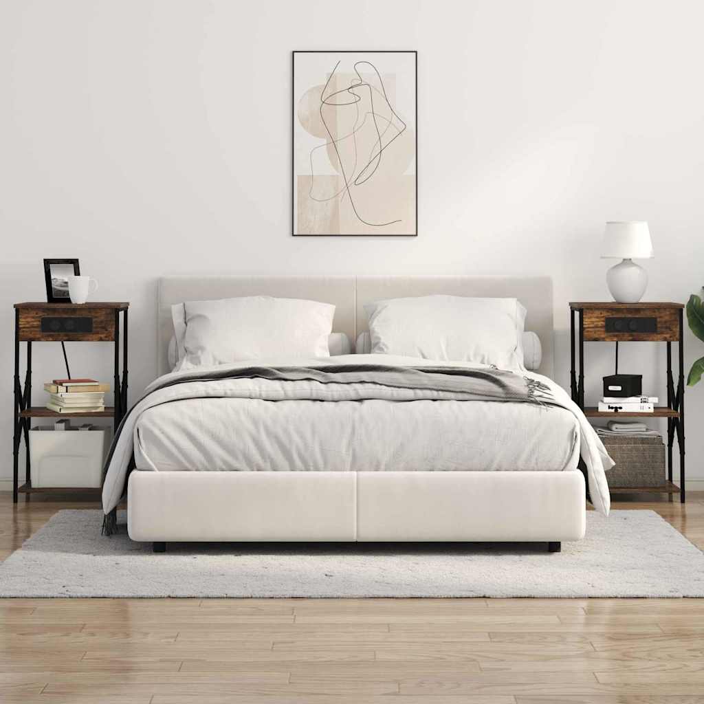 vidaXL Szafka Nocna z półką 2 pcs Dąb wędzony 41 x 31 x 76 cm