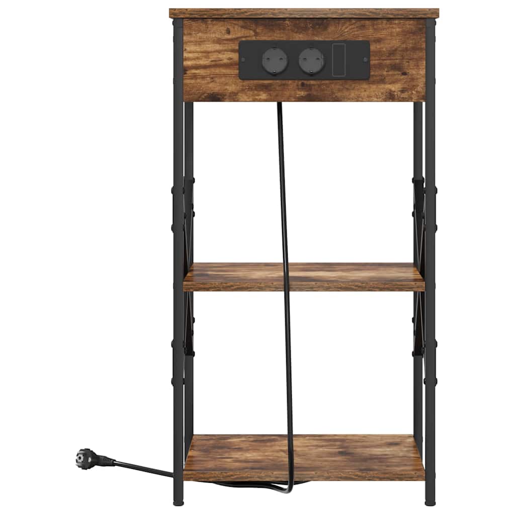 vidaXL Szafka Nocna z półką 2 pcs Dąb wędzony 41 x 31 x 76 cm