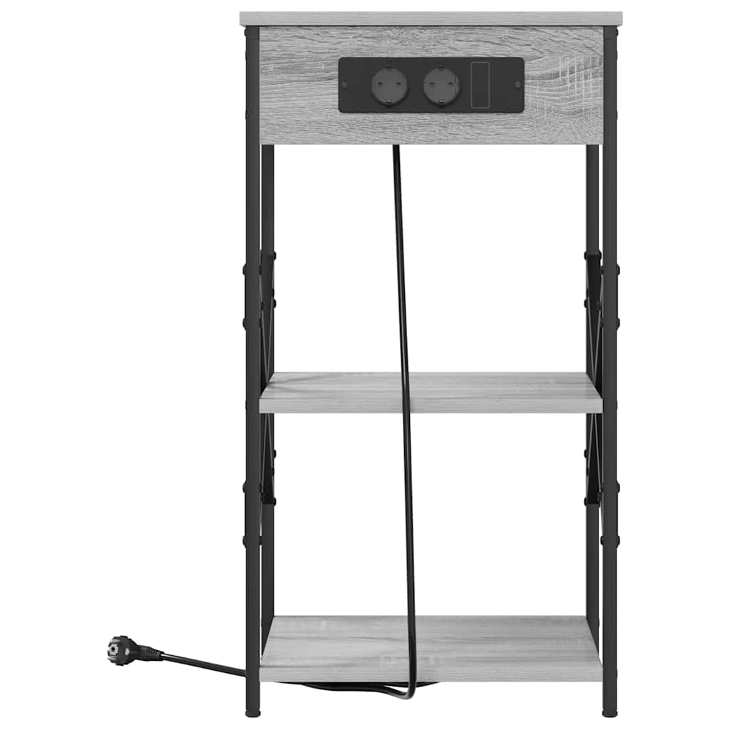 vidaXL Szafka Nocna z półką 2 pcs Szary Sonoma 41 x 31 x 76 cm